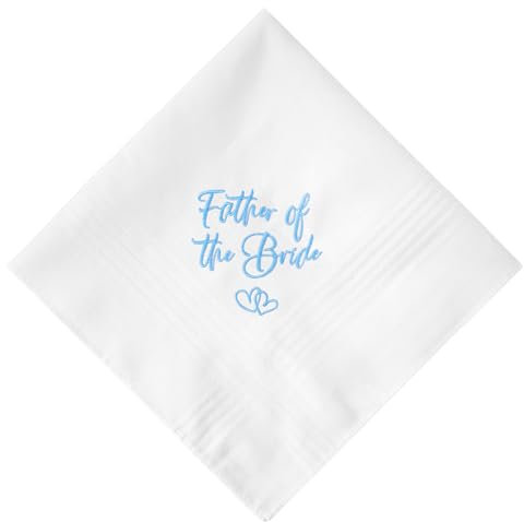 HOULIFE Hochzeitstaschentuch aus bestickter Spitze 60s Baumwolle weiße Taschentücher personalisiertes Stickerei-Taschentuch für Braut Bräutigam Hochzeitstag Geschenk 32 x 32 cm