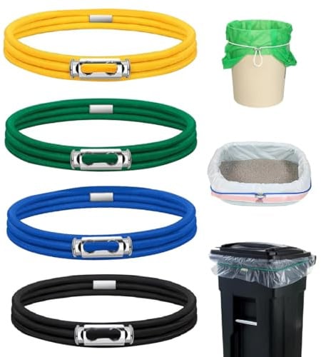 Gummibänder, Gummibänder Breit, 4 Stück Silikon Gummibänder Groß, Haushaltsgummis Breit, Mülleimer Gummiband, Bunte, Wiederverwendbar, für Büro, Zuhause, Schulbedarf