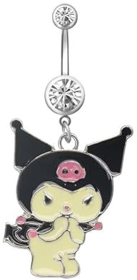 Bauchnabelpiercing mit niedlicher Katze, Hase, Schmuck, Kätzchen, Cartoon, Nabelpiercing, Nabelpiercing, M, Kunststoff
