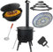 Uchag Ø40 cm Utschak 2mm stahl mit Abzugsrohr 12 L Kazan Rund Grillfächer Schaumkelle Adapter-Ringe Herdplatte Orientalischer Teller ляган Utschag Kasan Feldküche Außenküche Eintopfofen Gulaschkanone