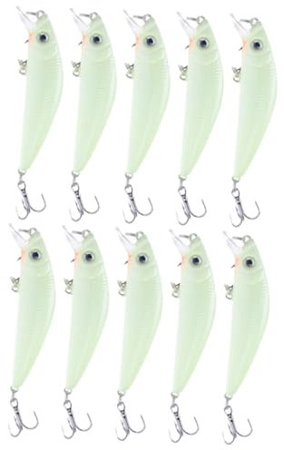 BCOATH 10 STK 3D-nachtfischköder Werkzeug Zum Nachtangeln Haken Spinner Leuchtende Nachtköder Welsköder Geschirrsauger Lebensechte Bassköder Angelausrüstung Für Salzwasser Angelköder