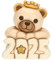 THUN, Teddy Frohes Jahr 2025 aus hochwertiger Keramik, Champagner-Version, Weihnachtskollektion, Sammelfiguren, Geschenkidee für Weihnachten, 6,5 x 6,8 x 7,8 cm