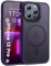 HuwaiH Magnetic case for iPhone 13 pro, 12FT Military Grade Protection Drop Shockproof, Anti-Fingerprint Translucent Matte Case for iPhone 13 pro(Purple)