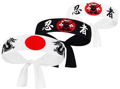 TOVINANNA 3stücke Japanisches Stirnband Für Herren Atmungsaktive Hachimaki Kopfbänder Für Sport Fitness Und Kostüme Traditionelles Design Für Verschiedene Anlässe