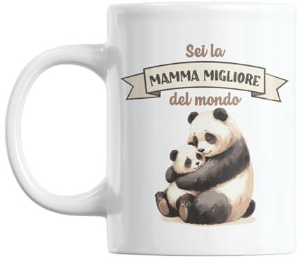Gesar Tazza Panda Con Frase La Miglior Mamma Del Mondo – Idea Regalo Originale Per Festa Della Mamma - Frasi Originali Divertenti - Tazza Divertente
