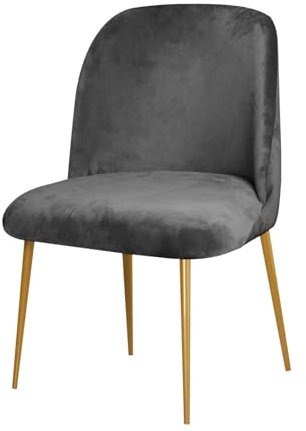 SXZAGZR Moderner Stretch-Samt Stuhlbezug 1/2/4/6er Set Mit/ohne Armlehnen – Universelle Stuhlhussen, rutschfeste, Waschbare Sitz- Und Rückenlehnen Abdeckung (Grau,1 Stück)