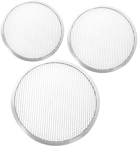DIYEAH 3 Piezas Bandejas para Pizza De Aluminio para Horno Malla De Bandeja para Hornear Pizza