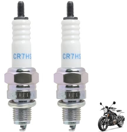 2x Zündkerze NGK CR7HSA, Zündkerze Ersetze für A7RTC, C7HS, kompatibel mit Bosch UR3AC, Champion PRZ9HC, Denso U22FSRU, passend für GY6 139QMB/QMA Motoren, Scooter, Moped, ATV, Quad, 50cc–125cc Motor