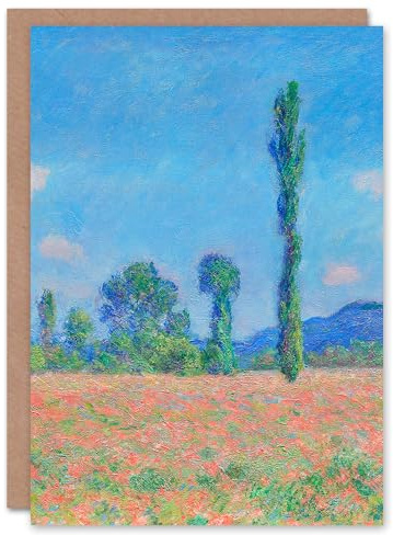 Artery8 Claude Monet Art Card Poppy Field in Giverny Landscape