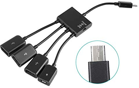 Brrnoo Cavo OTG USB a USB 2 0 Adattatore OTG per Connessione Host con Funzione di Ricarica Simultanea Smartphone Tablet metro