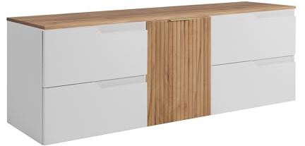 Rodan Moderne Möbel - Schrank Weiß - Möbelstück - Bastelregal – Bastelplatte 160 x 57 x 46 cm