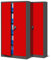 Jan Nowak 2er Set Metallschrank Jan 185 x 90 x 40 cm - Metall Aktenschrank Abschließbar mit 2 Türen, Mehrzweckschrank mit 5 Ebenen, Büroschrank aus Stahlschrank mit Pulverbeschichtung - Anthrazit-Rot