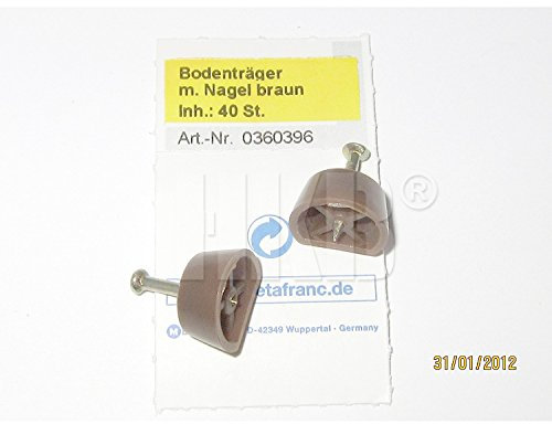 HKB ® 40 Stück Bodenträger mit Nagel, Dunkelbraun, Hersteller Metafranc, Artikel-Nr. 0360396