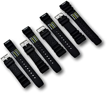 Uhren Pevak® Kautschuk Uhrenarmband Schwarz 22mm mit Edelstahl Schließe - Passend für Citizen, Seiko, Casio, Michael Kors, Fossil - Wasserfest ideal für Sport- & Taucheruhren