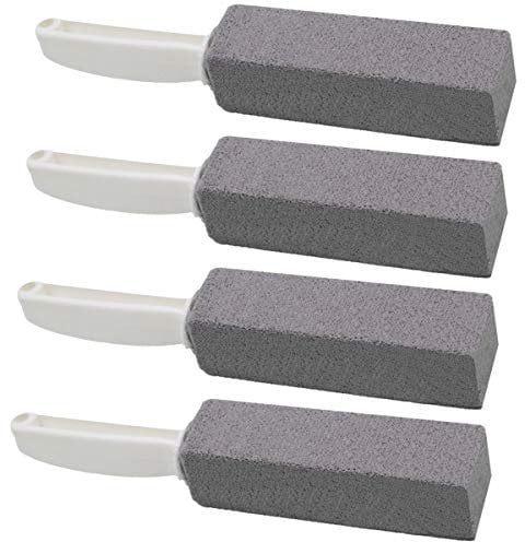 Tuodeal Bimsstein Reinigungsstein mit Griff, Toilettenschüssel, Hartwasserringentferner für Bad/Pool/Küche/Haushaltsreinigung, 4 Stück