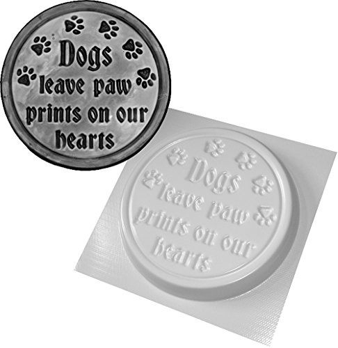 dennycraftmoulds Dogs Leave Paw Prints On Our Hearts Concrete Garden Mould Pet Grave Marker Reusable Plastic ABS Mold