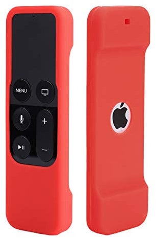 Remote Case Compatible for Apple TV 4K 4th Generation, HJYuan Shock Proof Silicone Remote Cover Case Compatible Apple TV 4th Gen Siri Remote Controller - Red