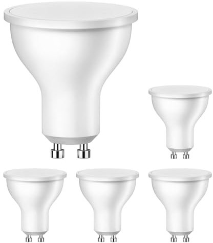 ledscom.de 5 Stück GU10 LED Leuchtmittel, PAR16, weiß (3900 K), 6,1 W, 609lm, 102°, 3-Stufen-Dimmer, matt
