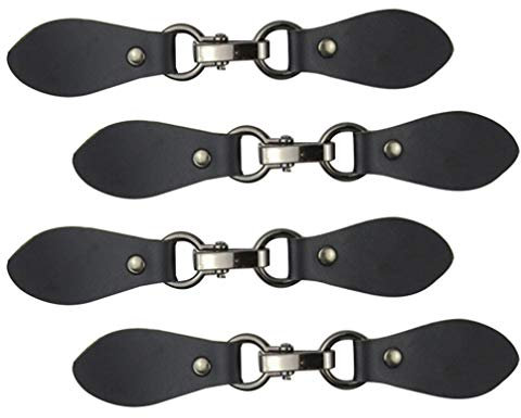 Healifty 4Pcs Leder Tab Verschluss Clip Halter Schnalle Verschluss Pin für Poncho Cape Cardigan Wrap Schal Zubehör Schwarz
