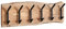 Wohnling Design Wandgarderobe Akazie Massivholz/Metall 100 x 29 x 12,5 cm, Hakenleiste Flurgarderobe Wand, Garderobe Holz