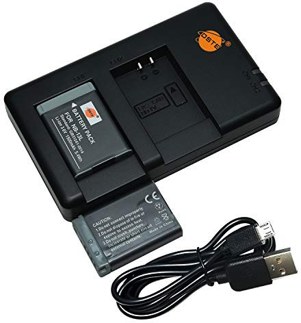 DSTE NB-13L QIAOJINLIN Lithium-Akku (3,6 V, 1500 mAh, 2 Packungen) und Dual-Ladegerät, kompatibel mit Canon-PowerShot G5X G7X G9X, G5X Mark II, G9X Mark II, SX620 HS, SX740 HS, Digitalkamera