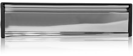 UAP MailPlate 12 Letterplate Polished Chrome, Premium Draught Proof Postal Letterbox, Telescopic Sleeved Letter Box for uPVC Doors with 20-40mm Door Thickness.