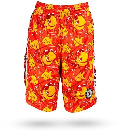 Flow Society Gold Flow Fish Boys Shorts - Kid Athletic - Basketball - Baseball - Hockey - Football - Lacrosse - Orange