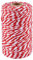 Yiida Ficelle de boulanger, rouge et blanc, 100 m, en coton, parfaite pour la pâtisserie, la boulangerie, les travaux manuels, le scrapbooking, la décoration, la cuisine, le bureau et le jardinage