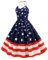 VALICLUD Femmes Halter Drapeau Américain Robe Stars Stripes Robe Patriotique pour Femmes