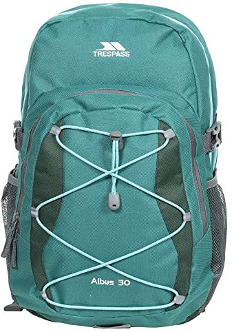Trespass Albus Backpack/Rucksack - Ocean Green, 30 Litres With Waterproof Cover