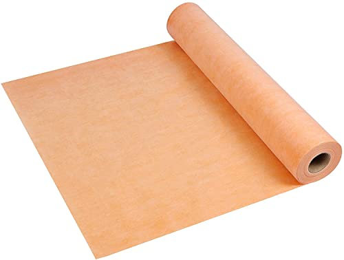 YZprism Waterproof Membrane 430 Sq Ft 20 mils Thick 3.3 x 131' Tile Underlayment Shower Membrane PE Fabric 0.5 mm for Shower Walls, Bathroom Floors, Sauna Room, Roof Large Area Waterproofing Orange