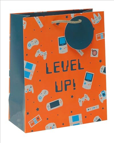 Gamer Level Up Themed Medium Gift Bag with Tag Gift Wrapping Essentials 689197