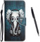 TOUCASA Kompatibel mit iPhone 8 / iPhone 7 / iPhone SE 2020 (4,7 Zoll) Hülle, iPhone 8 PU Leder Wallet Ständer Case, mit Muster Motiv Cover Klappbar Flip Klapphülle mit Kartenfächern (Elefant 1)