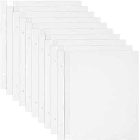 AHANDMAKER 10 Blatt Selbstklebende Nachfüllseiten, 9x10-Zoll-Fotoalbum Selbstklebende Innenseite Zwei-Loch-Sammelalbum Erweiterungsseite Nachfüllschutz Für Archiviertes Fotoalbum Hochzeits, Weiß
