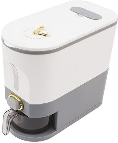 Cereal Box, Good Storage Rice Dispenser, Space Saving, Good Sealing, Wide Application, Large Capacity for Flour (Gray S 5L)