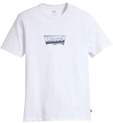 Levi's Men's Graphic Crewneck Tee T-Shirt, Chrome Batwing White+, S