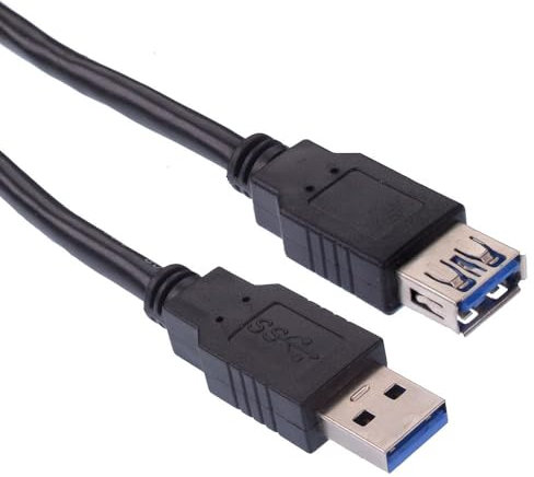 Black 1m USB 3.0 Male to Female Extension Cable Lead Electrical Electronics