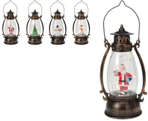 Self Import Agencies LED Laterne Weihnachten H:14 cm verschiedene Motive - Deko Weihnachten, Adventsdeko, Advent Kerze, Schneemann, Tannenbaum, Santa, Lichterkette