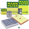 MANN-FILTER Inspektionspaket Filterset 1x Ölfilter, 1x Luftfilter, 1x Innenraumfilter (Aktivkohlefilter), 1x Ölablassschraube mit Dichtring, 1x Ölwechselanhänger,
