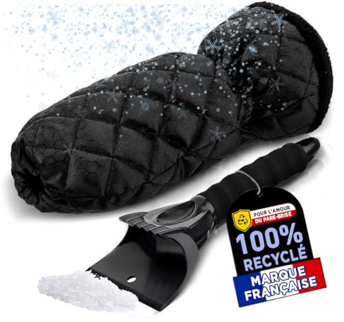 nedit Schaber für die Windschutzscheibe (schwarz) – Eiskratzer für die Windschutzscheibe – inkl. Handschuh – hohe Qualität