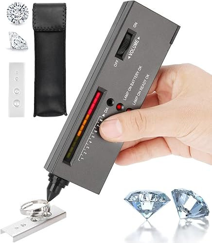 XUBX Tragbare Diamant Tester, hohe Genauigkeit, Professioneller Juwelier für Anfänger und Experten Selector, Diamantprüfer für Diamant, Saphir, Rubin, Kristall,Juwelier-Tester, 9V-batterie.