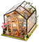 HooySprs DIY Miniature Dollhouse Kit, Mini House Kit with Furniture, 1:24 Scale Wooden Greenhouse Craft Kit for Women Girls Boys Present Birthday Valentine (Cathy's Flower House)