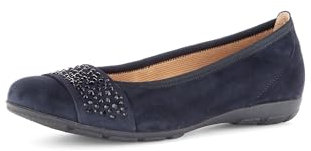Gabor Damen Klassische Ballerinas, Frauen Flats,Halbschuhe,Sommerschuhe,Slipper,Ballerina-Schuhe,Ballett-Schuhe,flach,Atlantik,40 EU / 6.5 UK