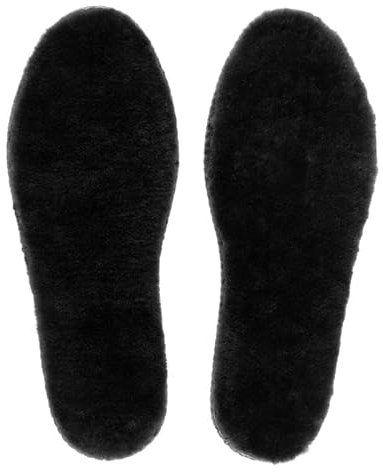 riemot Echte Lammfell Einlegesohlen für Damen Winter Warme Schaffell Einlegesohlen Weiche Kuschelige Flauschige Lamm Schuh Ersatz Einlegesohle für Schneestiefel,Hausschuhe,Schwarz EU38