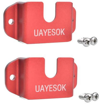 UAYESOK 3-In-1 Auto Walkie Talkie Halterung, Funkgerät& Lautsprecher Mikrofon& Mobilfunkgerät Halter, CB Funk Mikrofohalterung mit 3M Kleberücken für Baofeng Kenwood Motorola Quansheng (Rot 2St.)