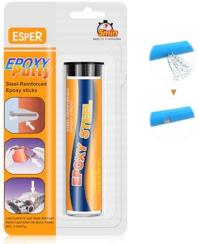 Allony Colla Epossidica Bicomponente, Bicomponente per Metalli, Stucco Epossidico, Sigillante impermeabile, Acciaio Inossidabile, Rame, Alluminio, Plastica, Ceramica e Altro - 57g