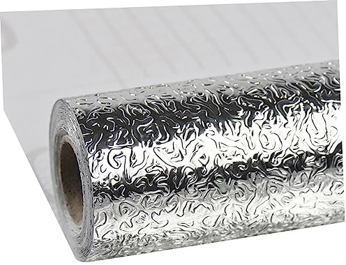 Angoily Wasserdichter Küchenaufkleber Aus Aluminiumfolie Hitzebeständige Ölresistente Dekoration Silber Orange Peel Grain Einfach Anzubringen Entfernen