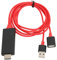 HDTV Cable Adapter, 1080P HD Multimedia Interface Cable Adapter With Compatible For IOS And For Android System For TV Monitor Projector (Red)