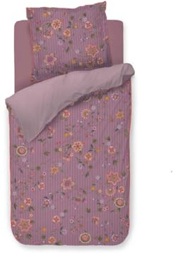 Pip Studio Bettwäsche Flores Bailando Lila Perkal Blüten Zweige Blumen Blätter Knospen Früchte, Größe:155 cm x 220 cm