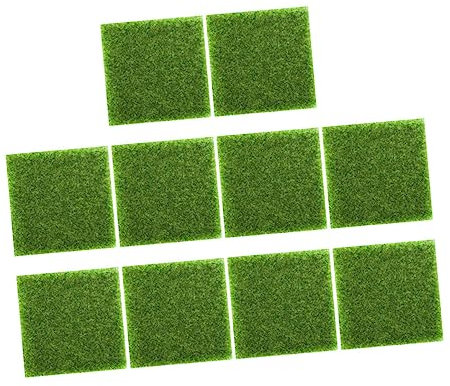 BESPORTBLE 30 Pcs Artificial Garden Lawn Artificial Grass Rug Terrace Artificial Grass Garden Turf Decorations Miniature Artificial Lawn Square Area Rug Fake Dogs Grass Square Artificial Pp